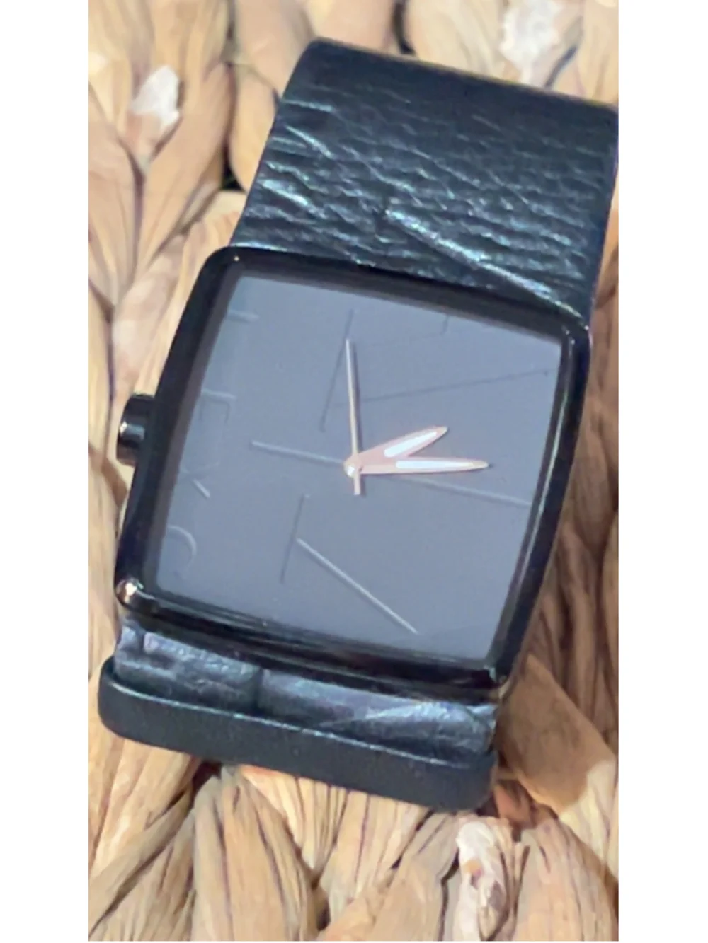 Men's Armani Exchange Black Leather Strap Watch, One Size